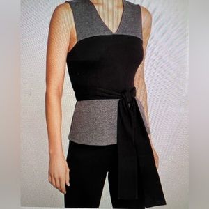 BCBGMaxAzria waist tie ponte top